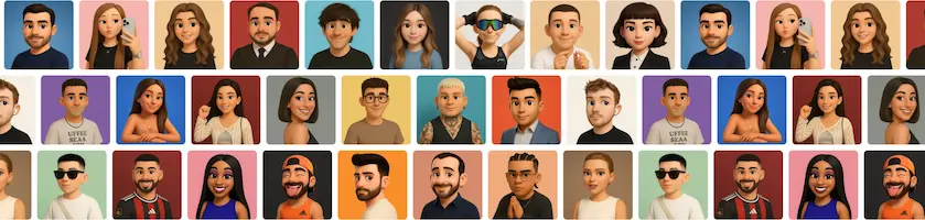 Diferentes ejemplos de generación de avatares